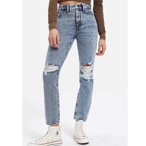 GOOD AMERICAN CLASSIC DENIM JEANS RIPPED DISTRESSED IN INDIGO NEW SIZE 4.